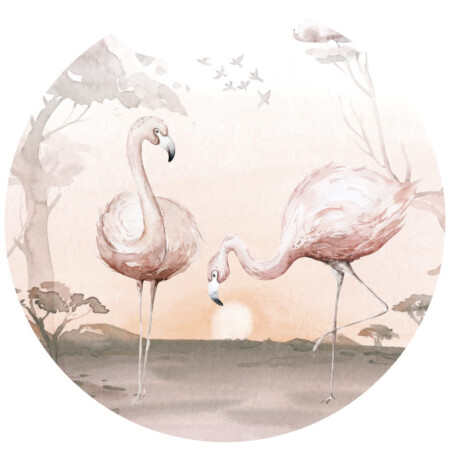 Wandsticker -Dschungel und Freunde – Flamingos
