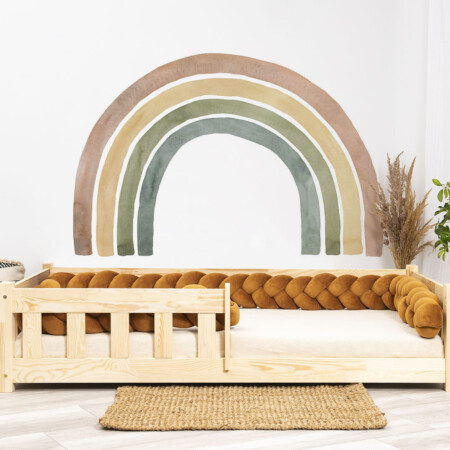 Wandsticker - Regenbogen 6 - L - Das Bett auf dem Foto ist 160x80cm groß.