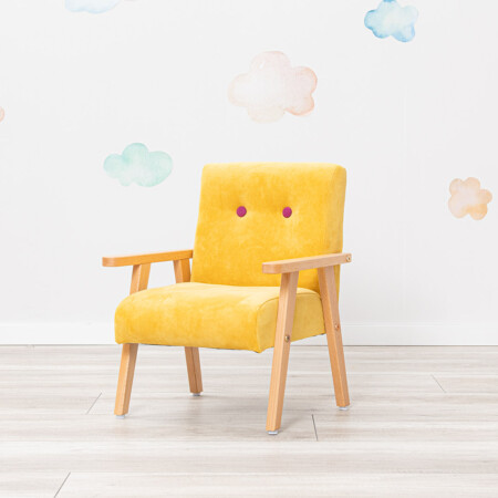 Kinder Sessel - Yellow – Velours